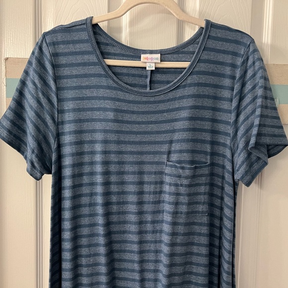 LLR Carly Blue Striped Dress Sz Lg (14-16) - Picture 1 of 5